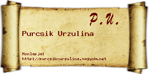 Purcsik Urzulina névjegykártya